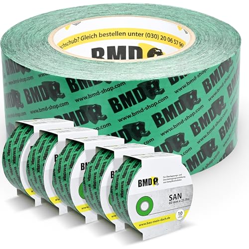 BMD san Klebeband | 6 Rollen | 60mm x 25m | für Dampfsperren & Dampfbremsen |gemäß DIN EN 4108 Teil 11 und ENEV | Profi Qualität Made in Germany von BMD