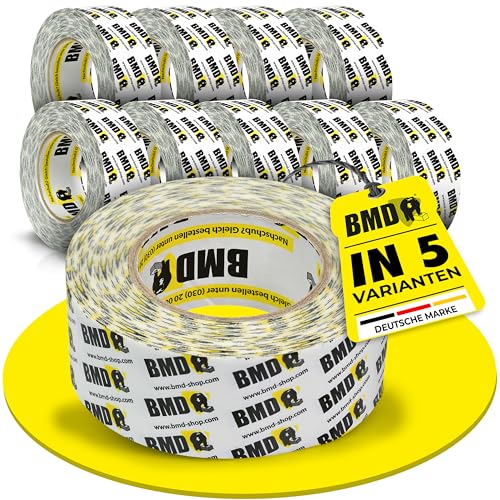 BMD Multi Klebeband | 50mm x 25m | 10 Rollen | für Innen & Außen | UV-Beständig | für Unterspannbahnen, Dampfbremsen, Dampfsperren | nach DIN EN 4108 Teil 11 | Profiqualität Made in Germany von BMD