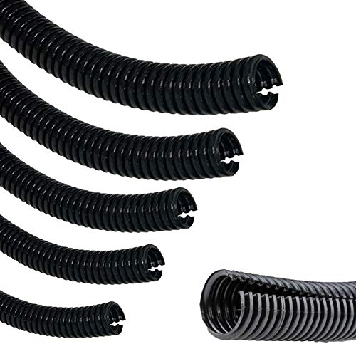 Welldraht-Rohr, Kabelschutz, Rohrschlitz, flexibler Auto-Rohr/Kabelkanal (Innendurchmesser 12 mm, 2 m) von BMF DIRECT