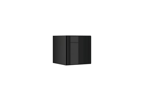 BMG MÖBEL Schranksystem Modul+ in anthrazit Aufbewahrung individuell montierbar als Regal oder Schrankset Lowboard oder Sideboard wandhängend (Schwarz Hochglanz, Schrank 38x38 cm mit Tür) von BMG MÖBEL