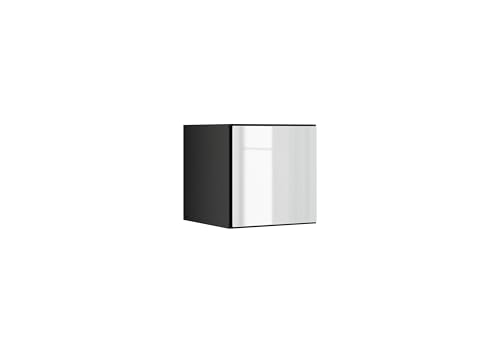 BMG MÖBEL Schranksystem Modul+ in anthrazit Aufbewahrung individuell montierbar als Regal oder Schrankset Lowboard oder Sideboard wandhängend (Weiß Hochglanz, Schrank 38x38 cm mit Tür) von BMG MÖBEL
