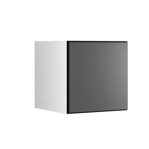 BMG MÖBEL Schranksystem Modul+ offen oder geschlossen Aufbewahrung individuell montierbar als Regal oder Schrankset Lowboard oder Sideboard wandhängend (Anthrazit Matt, 38 x 38 cm Tür) von BMG MÖBEL