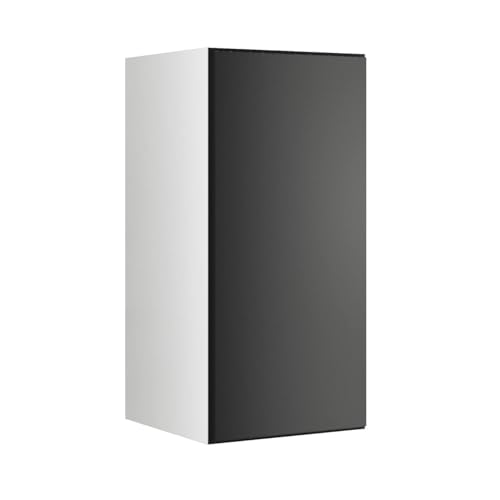BMG MÖBEL Schranksystem Modul+ offen oder geschlossen Aufbewahrung individuell montierbar als Regal oder Schrankset Lowboard oder Sideboard wandhängend (Anthrazit Matt, 38 x 76 cm Tür) von BMG MÖBEL