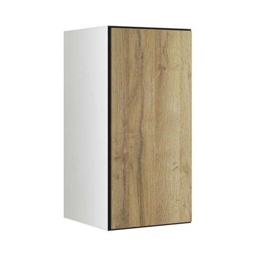 BMG MÖBEL Schranksystem Modul+ offen oder geschlossen Aufbewahrung individuell montierbar als Regal oder Schrankset Lowboard oder Sideboard wandhängend (Evoke Eiche, 38 x 76 cm Tür) von BMG MÖBEL