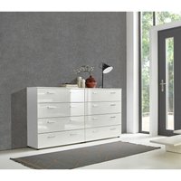 BMG Möbel Schubkastenkommode »Marbella-Kommoden-Set 1« (Schubkastenkommode Sideboard Kommode, 2 Schubkastenkommoden), Fronten in weiß Hochglanz, Made von BMG MÖBEL