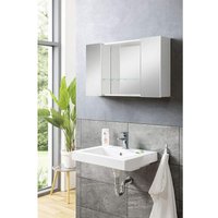 Badschrank Spiegelschrank Badezimmerspiegelschrank Solo 85 cm - Weiß - Bmg Möbel von BMG MÖBEL