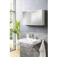 Bmg Möbel - Badschrank Spiegelschrank Badezimmerspiegelschrank Solo 85 cm - Weiß von BMG MÖBEL