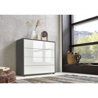 Kommode Mailand 3 (Schubladenkommode Sideboard Kommode Anrichte, in anthrazit/ weiß), Push-to-open-Funktion - Grau - Bmg Möbel von BMG MÖBEL