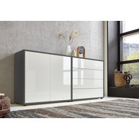 Sideboard Mailand Set 3 (Schubladenkommode Kommode Anrichte, in anthrazit/weiß), Push-to-open-Funktion - Grau - Bmg Möbel von BMG MÖBEL