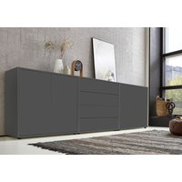 Bmg Möbel - Sideboard Mailand Set 5 (Schubladenkommode Kommode Anrichte, in anthrazit), Push-to-open-Funktion - Grau von BMG MÖBEL