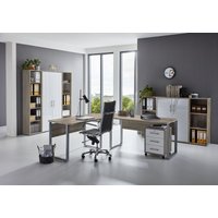 Büromöbel-Set, Office Edition Set 5.1, eiche/ weiß matt - natur - Bmg Möbel von BMG MÖBEL