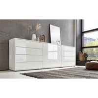 Bmg Möbel - Sideboard »Mailand Set 4« (Kommode Anrichte Aktenschrank), mit weiß lackierten Hochglanzfronten und hochwertigen push-to-open Beschlägen von BMG MÖBEL