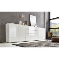 Bmg Möbel - Sideboard »Mailand Set 5« (Kommode Anrichte Aktenschrank), mit weiß lackierten Hochglanzfronten und hochwertigen push-to-open Beschlägen von BMG MÖBEL