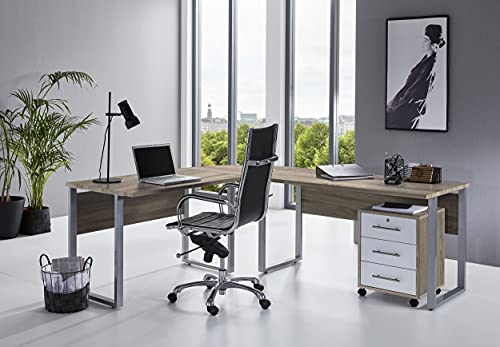 Arbeitszimmer Büromöbel komplett Set Office Edition (Schreibtisch mit Rolli) von BMG Möbel