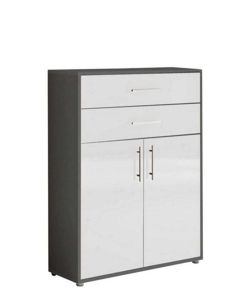 BMG Möbel Aktenschrank BMG Möbel Schubkasten Schrank, 2 Türen in 15 verschiedenen Farben (84,4 x 113,6 x 33 cm) Fronten Matt oder Hochglanz, Made in Germany von BMG Möbel