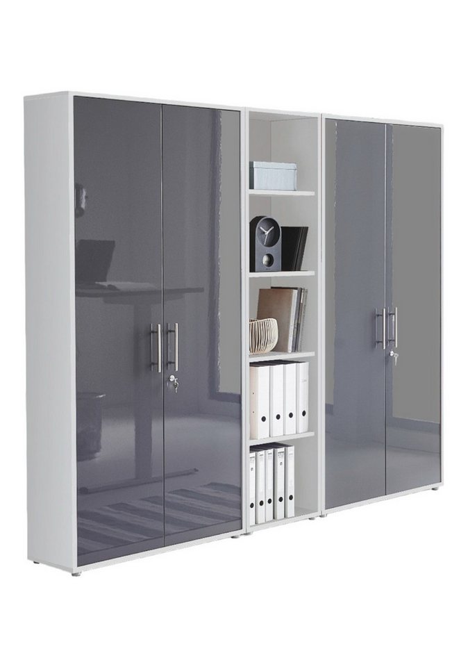 BMG Möbel Aktenschrank Büromöbel Office Edition 10 (Aktenschrank Regal Set) mit viel Stauraum, abschließbar von BMG Möbel