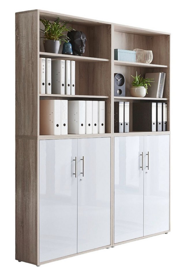 BMG Möbel Aktenschrank Office Edition 11 (Schrankwand Set, 4tlg) abschließbar, matt oder Hochglanz lackiert von BMG Möbel