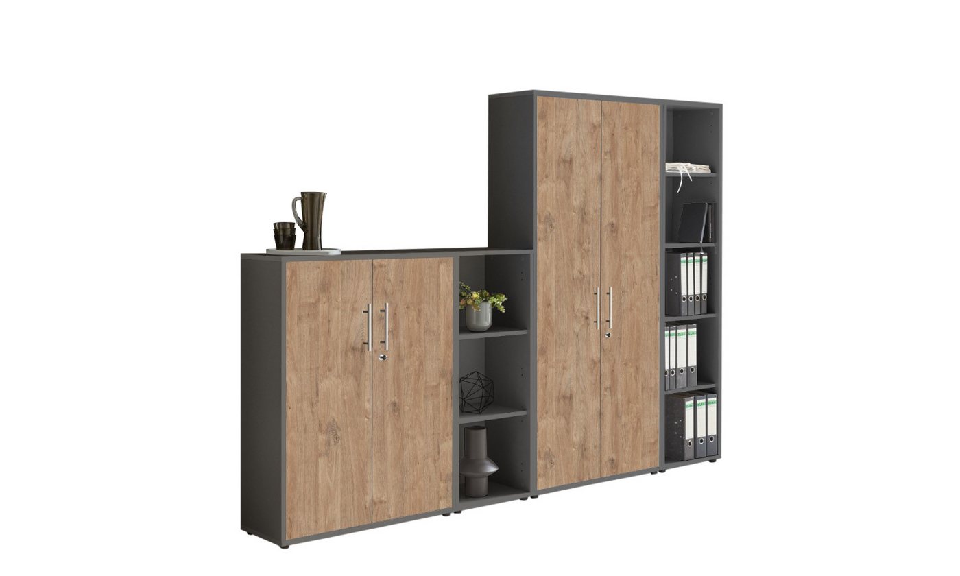 BMG Möbel Aktenschrank Office Edition 4 (Schrankwand Set, 4tlg) abschließbar, matt oder Hochglanz lackiert von BMG Möbel