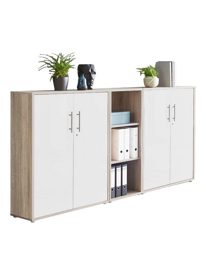 BMG Möbel Aktenschrank Office Edition 8 (Schrankwand Set, 3tlg) abschließbar, matt oder Hochglanz lackiert von BMG Möbel