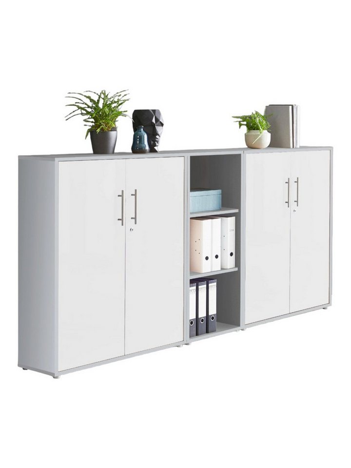 BMG Möbel Aktenschrank Office Edition 9 (Schrankwand Set, 3tlg) abschließbar, matt oder Hochglanz lackiert von BMG Möbel