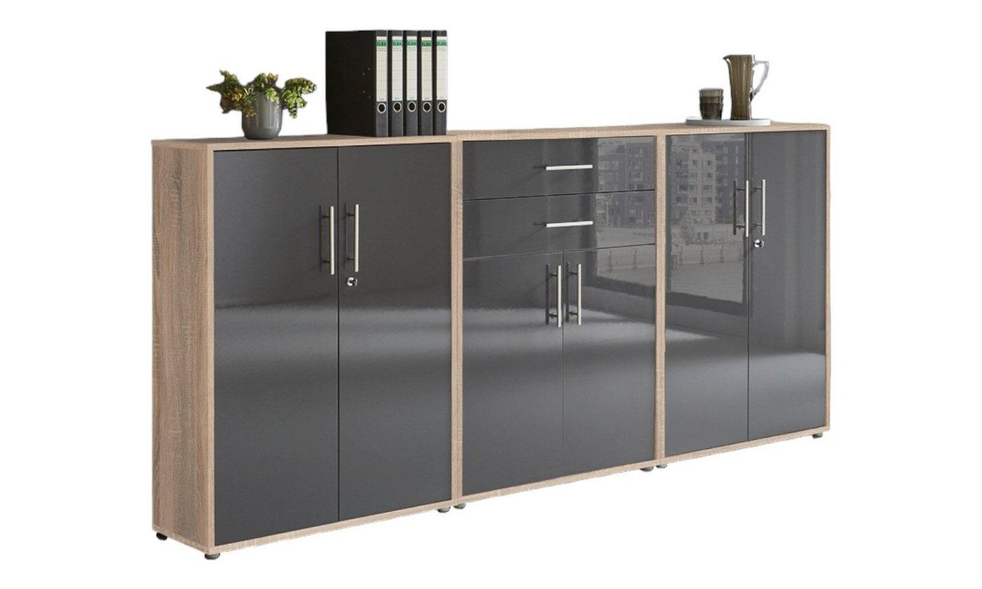 BMG Möbel Aktenschrank Tabor (Set 15, Büroschrank abschließbar mit Metallgriffen) Made in Germany von BMG Möbel