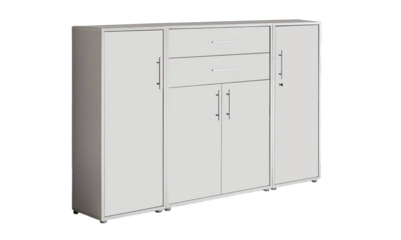 BMG Möbel Aktenschrank Tabor (Set 16, Büroschrank mit Metallgriffen) rechte Tür abschließbar, Made in Germany von BMG Möbel