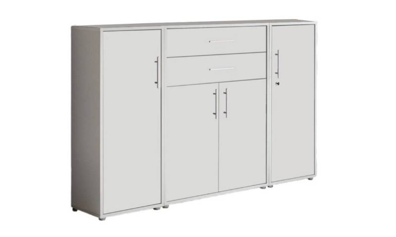 BMG Möbel Aktenschrank Tabor (Set 16, Büroschrank mit Metallgriffen) rechte Tür abschließbar, Made in Germany von BMG Möbel