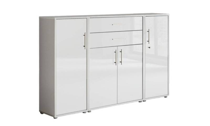 BMG Möbel Aktenschrank Tabor (Set 16, Büroschrank mit Metallgriffen) rechte Tür abschließbar, Made in Germany von BMG Möbel