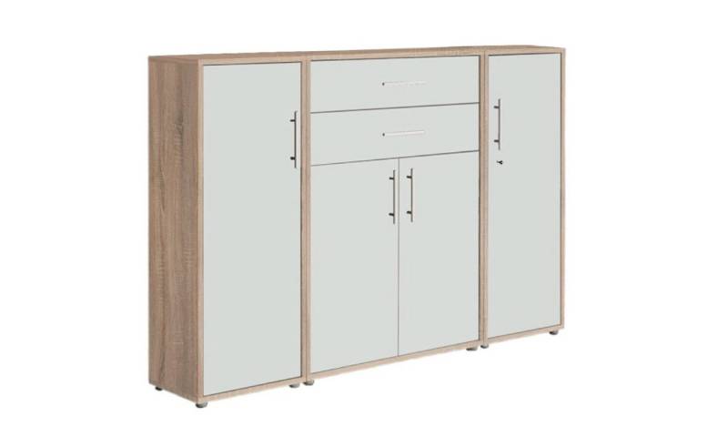 BMG Möbel Aktenschrank Tabor (Set 16, Büroschrank mit Metallgriffen) rechte Tür abschließbar, Made in Germany von BMG Möbel