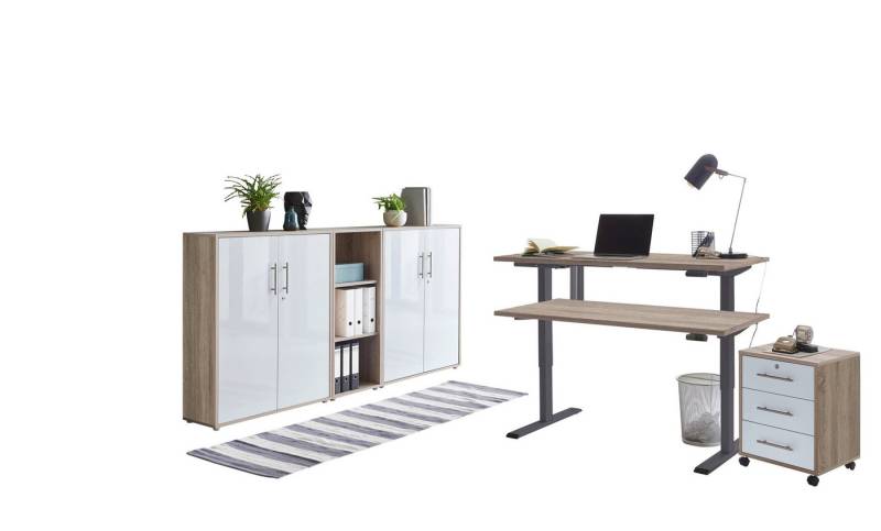BMG Möbel Büromöbel-Set Office Edition 8, (5tlg), mit elektr. höhenverstellbarem Schreibtisch, in verschiedenen Farben von BMG Möbel