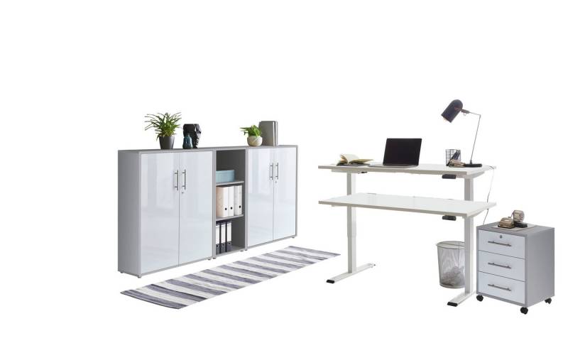 BMG Möbel Büromöbel-Set Office Edition 8, (5tlg), mit elektr. höhenverstellbarem Schreibtisch, in verschiedenen Farben von BMG Möbel