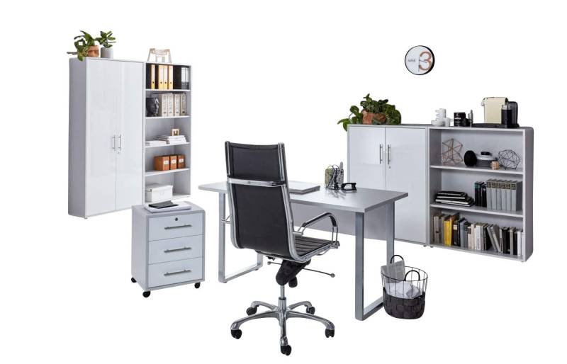 BMG Möbel Büromöbel-Set Office Edition Mini Set 1, (6-tlg), Büromöbel komplett Set Arbeitszimmer Homeoffice von BMG Möbel