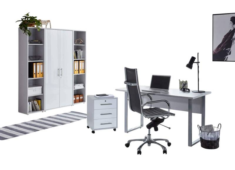 BMG Möbel Büromöbel-Set Office Edition Mini Set 3, Büromöbel komplett Set Arbeitszimmer Homeoffice von BMG Möbel