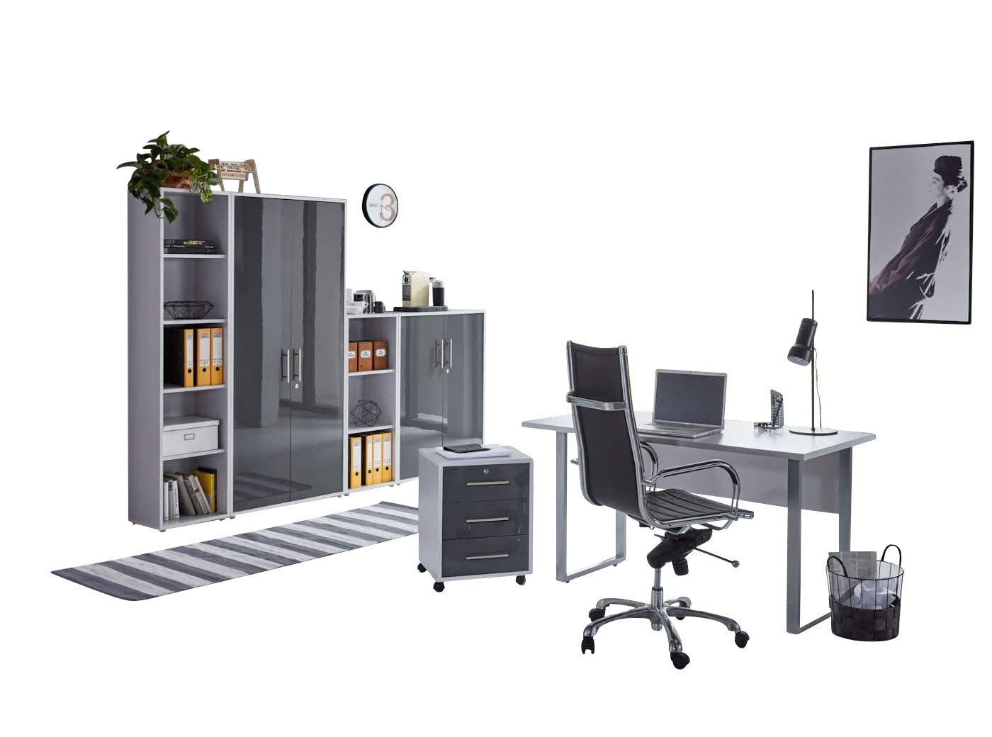 BMG Möbel Büromöbel-Set Office Edition Mini Set 4, Büromöbel komplett Set Arbeitszimmer Homeoffice inkl. Rollcontainer BMG Möbel Büromöbel-Set Office Edition Mini Set 4, Büromöbel komplett Set Arbeitszimmer Homeoffice inkl. Rollcontainer von BMG Möbel