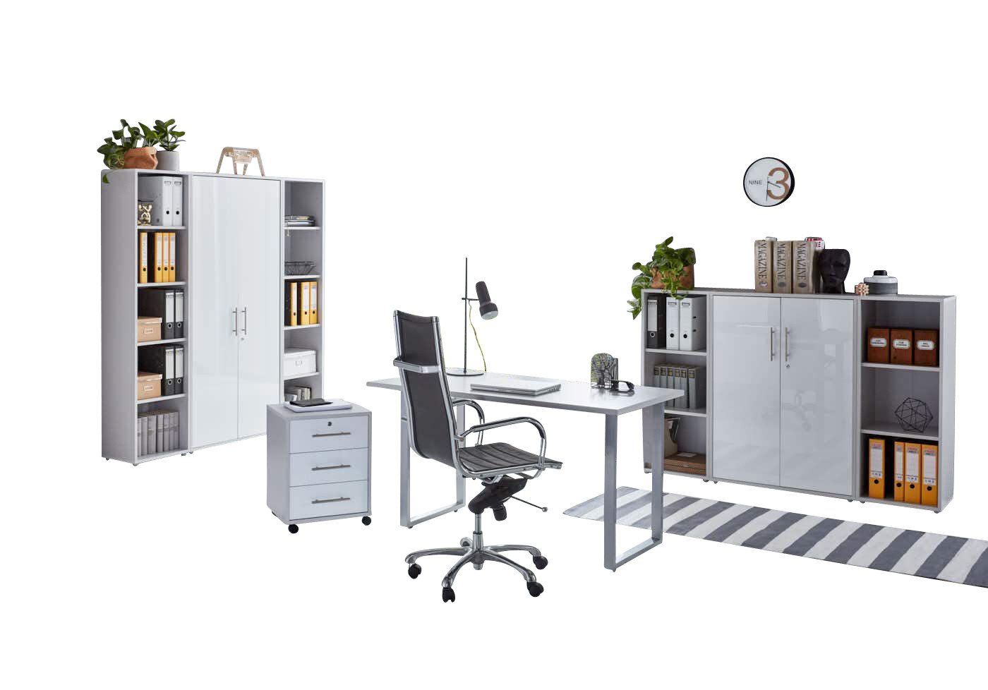 BMG Möbel Büromöbel-Set Office Edition Mini Set 5, Büromöbel komplett Set Arbeitszimmer Homeoffice inkl. Rollcontainer BMG Möbel Büromöbel-Set Office Edition Mini Set 5, Büromöbel komplett Set Arbeitszimmer Homeoffice inkl. Rollcontainer von BMG Möbel