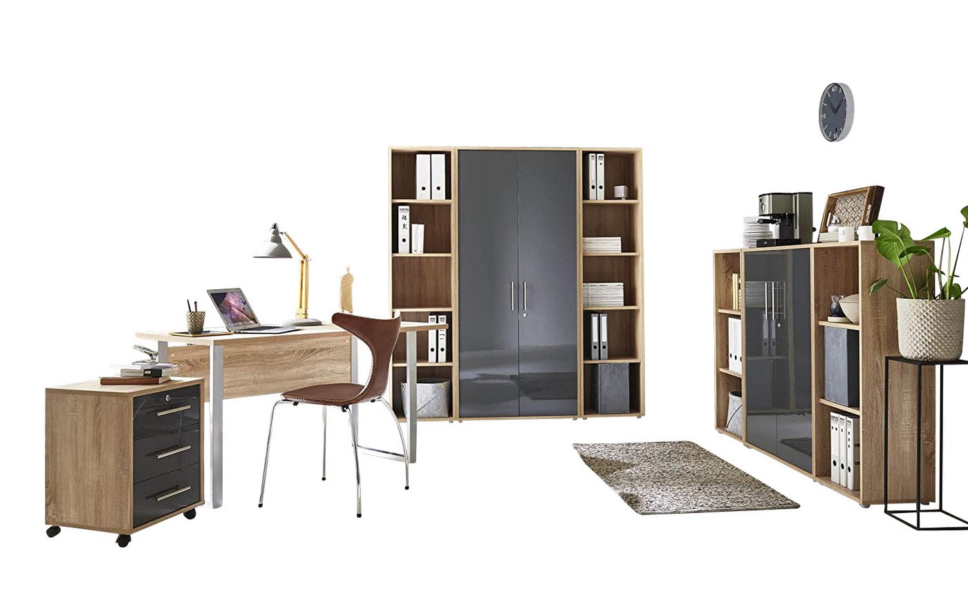 BMG Möbel Büromöbel-Set Office Edition Mini Set 5, Büromöbel komplett Set Arbeitszimmer Homeoffice inkl. Rollcontainer BMG Möbel Büromöbel-Set Office Edition Mini Set 5, Büromöbel komplett Set Arbeitszimmer Homeoffice inkl. Rollcontainer von BMG Möbel