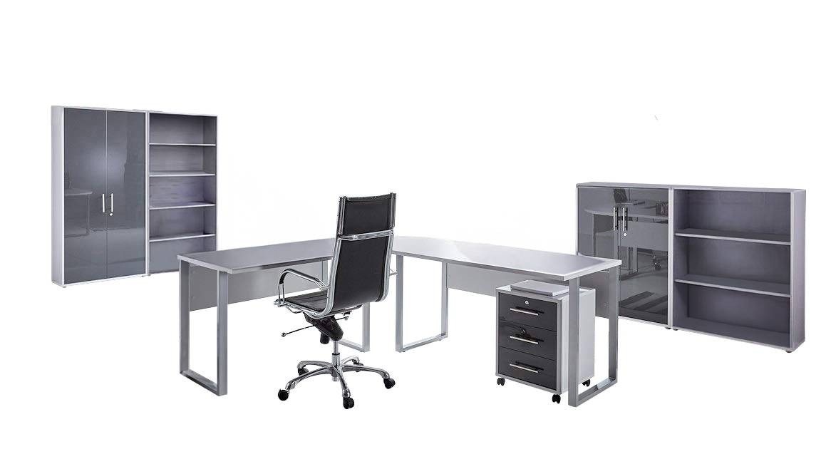 BMG Möbel Büromöbel-Set Office Edition Set 1, (Büro Sparset, 6-tlg), Schränke abschließbar, Regale mit verstellbaren Einlegeböden von BMG Möbel