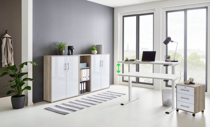BMG Möbel Büromöbel-Set Tabor, (Set, 5-tlg), mit elektrisch höhenverstellbarem Schreibtisch von BMG Möbel