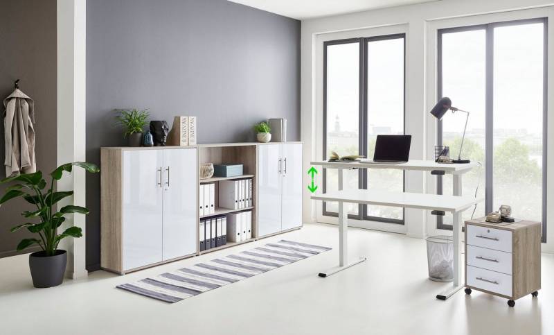 BMG Möbel Büromöbel-Set Tabor, (Set, 5-tlg), mit elektrisch höhenverstellbarem Schreibtisch von BMG Möbel