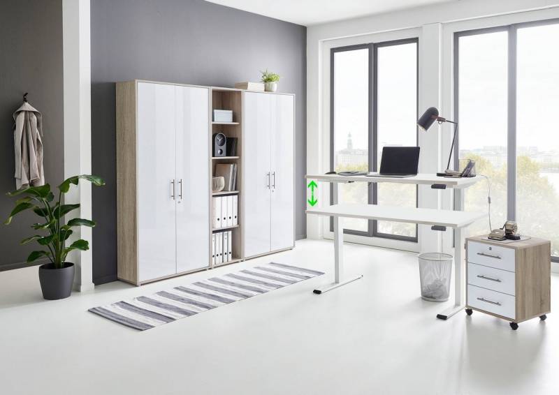 BMG Möbel Büromöbel-Set Tabor, (Set, 5-tlg), mit elektrisch höhenverstellbarem Schreibtisch von BMG Möbel