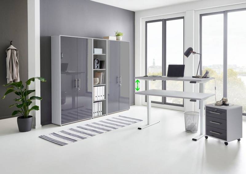 BMG Möbel Büromöbel-Set Tabor, (Set, 5-tlg), mit elektrisch höhenverstellbarem Schreibtisch von BMG Möbel