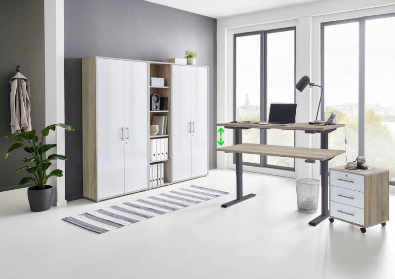 BMG Möbel Büromöbel-Set Tabor, (Set, 5-tlg), mit elektrisch höhenverstellbarem Schreibtisch von BMG Möbel