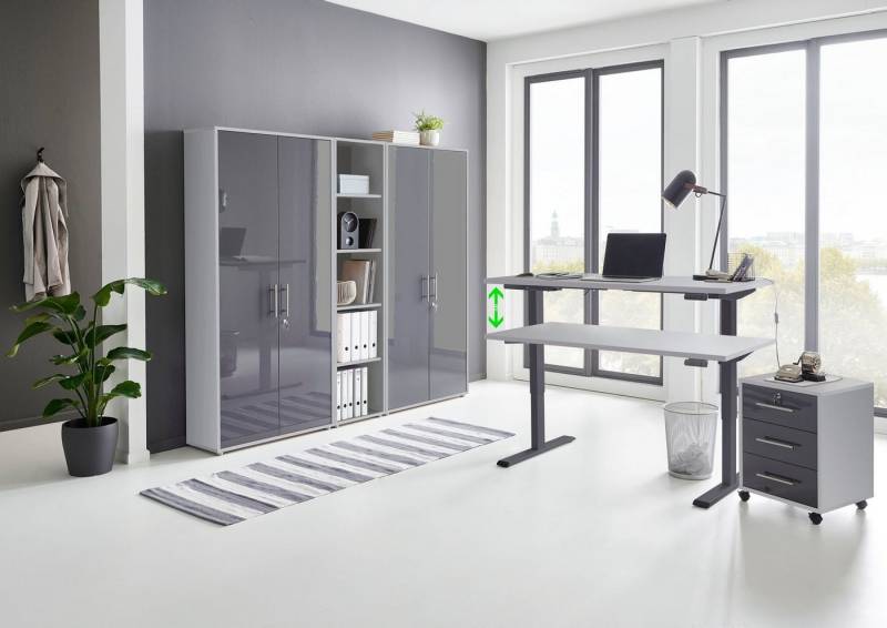 BMG Möbel Büromöbel-Set Tabor, (Set, 5-tlg), mit elektrisch höhenverstellbarem Schreibtisch von BMG Möbel