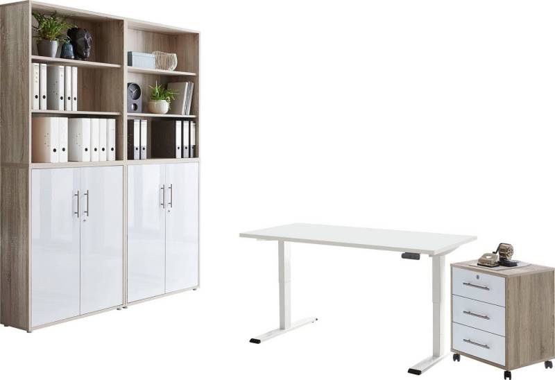 BMG Möbel Büromöbel-Set Tabor, (Set, 6-tlg), mit elektrisch höhenverstellbarem Schreibtisch von BMG Möbel