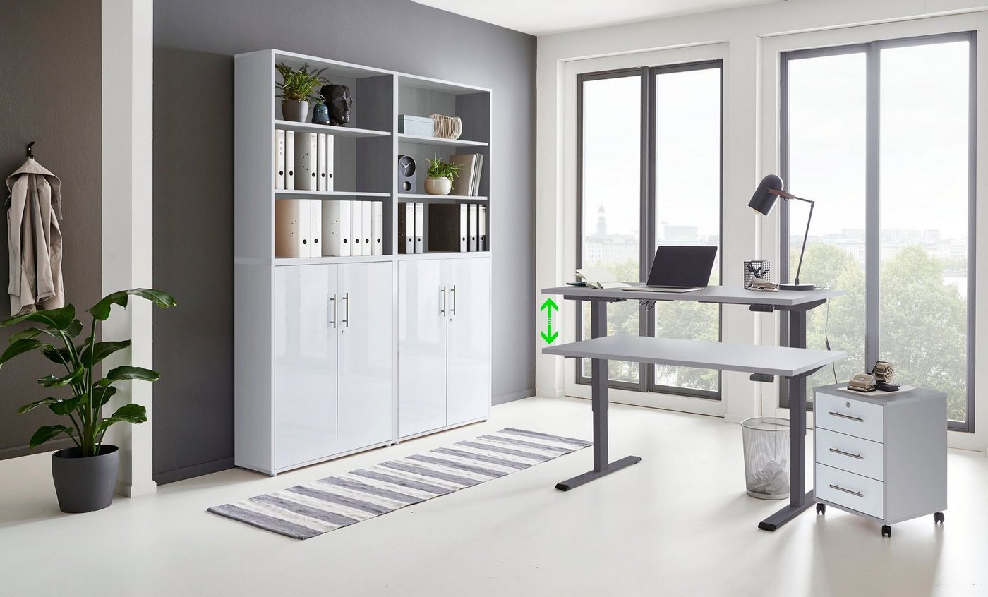 BMG Möbel Büromöbel-Set Tabor, (Set, 6-St), mit elektrisch höhenverstellbarem Schreibtisch von BMG Möbel