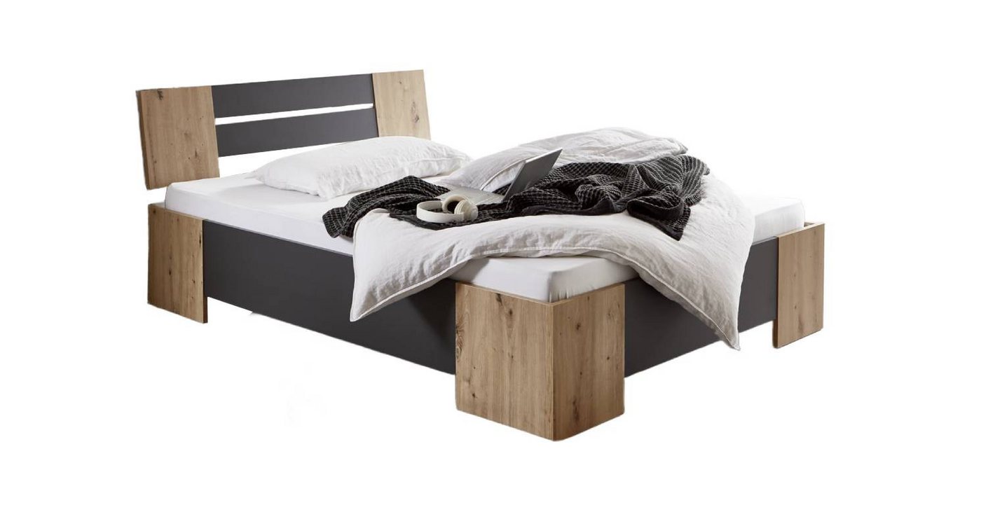 BMG Möbel Futonbett Graz (Bett 140x200 Doppelbett Holzbett in 5 Farben, Made in Germany), Mit Rollrost von BMG Möbel