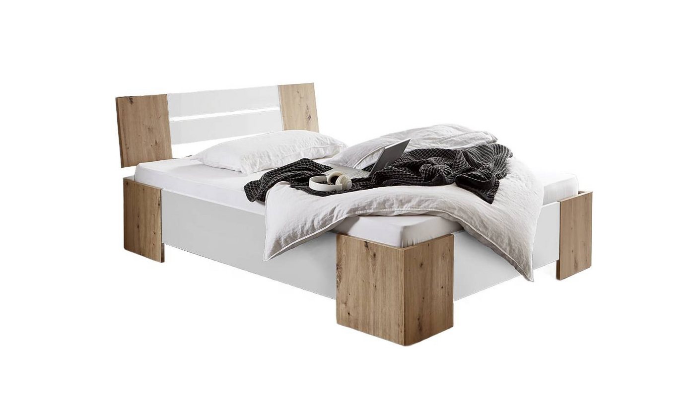 BMG Möbel Futonbett Graz (Bett 140x200 Doppelbett Holzbett in 5 Farben, Made in Germany), Mit Rollrost von BMG Möbel