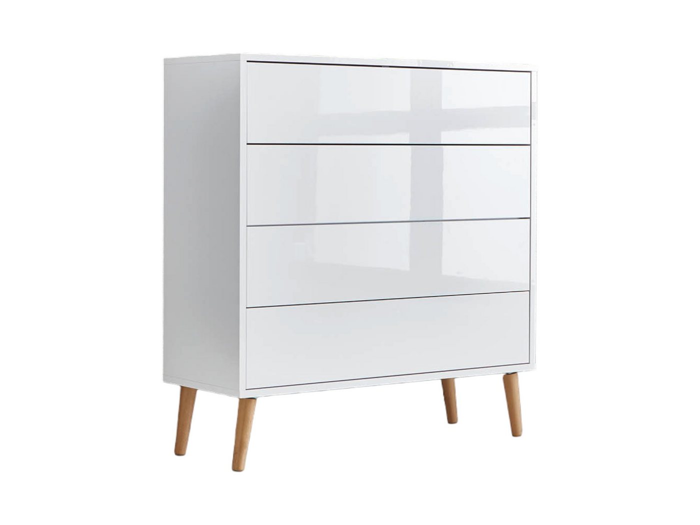 BMG Möbel Kommode Mailand (Schubladenkommode Sideboard Kommode Anrichte, mit Massivholzfuß), Push-to-open-Funktion von BMG Möbel