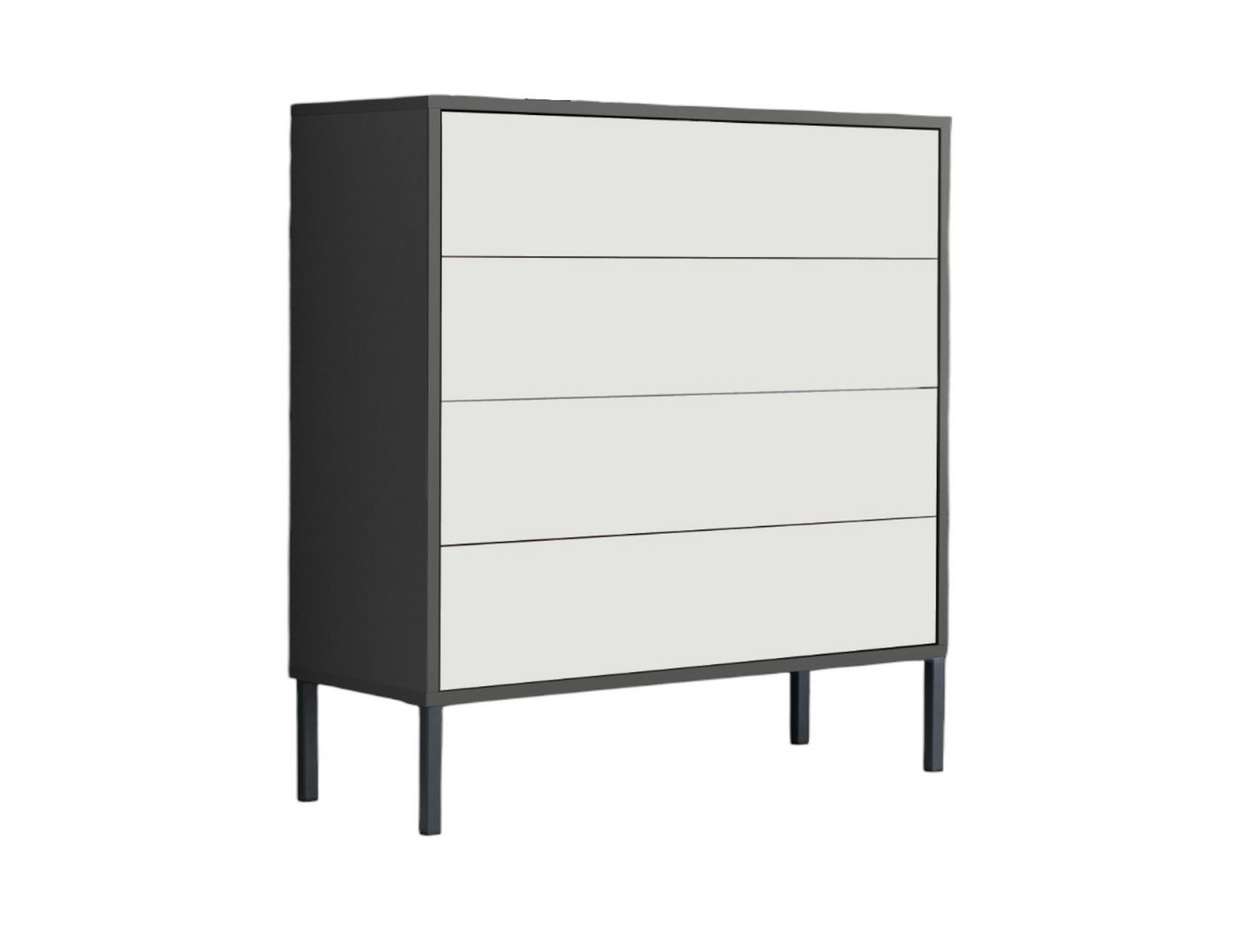 BMG Möbel Kommode Mailand 3 (Schubladenkommode Sideboard Kommode Anrichte, mit hochwertigen Metallfüßen), Push-to-Open-Funktion von BMG Möbel