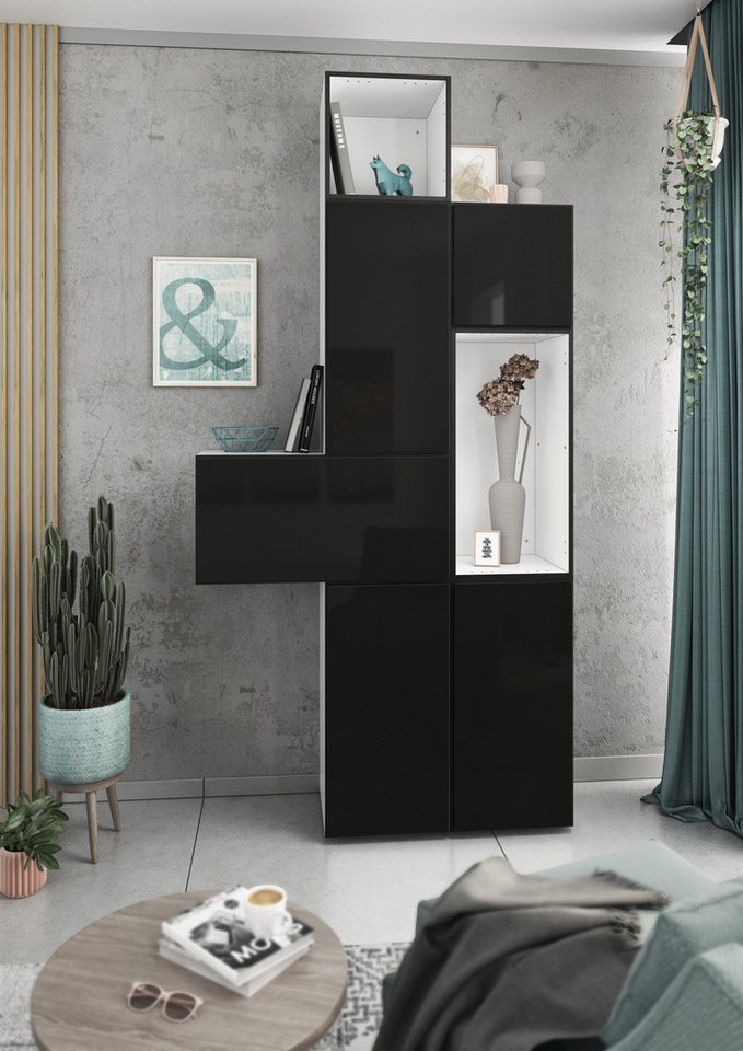 BMG Möbel Schrank-Set Modul+, (7 tlg. 114 x 228 x 38 cm), Wohnzimmerschrank Set mit Softclose, Made in Germany von BMG Möbel